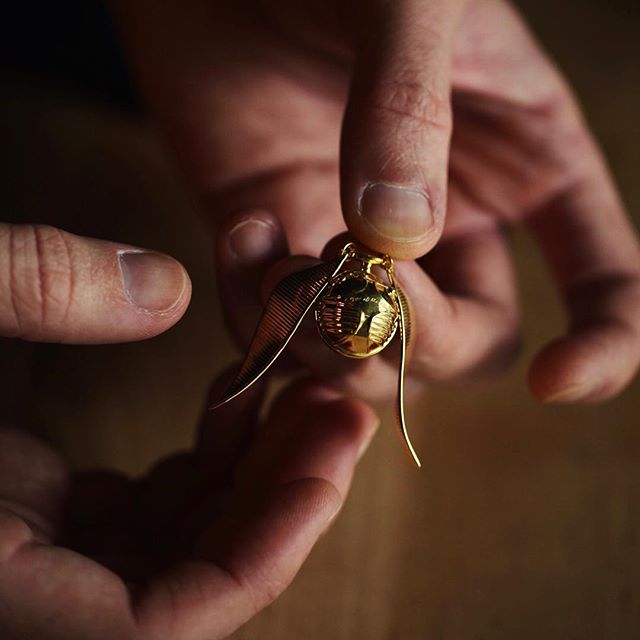 Golden Snitch Pendant available in 18k, 14k, gold, gold plated, perfect for weddings, mens jewelry and womens jewelry