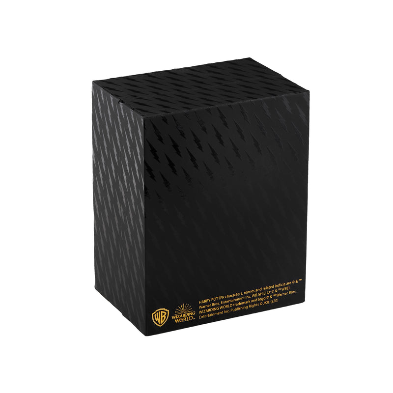 Back side of officially licensed Harry Potter Fine Jewelry Collection box by Freeman Design on a white background.