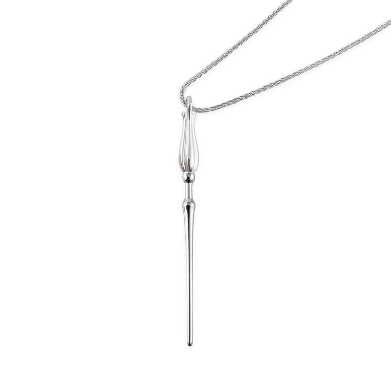 Hermione Granger Wand pendant necklace solid 14k gold, 18k gold, platinum, sterling silver, officially licensed harry potter fine jewelry by freeman jewelry, fine jewelry gifts for potterheads
